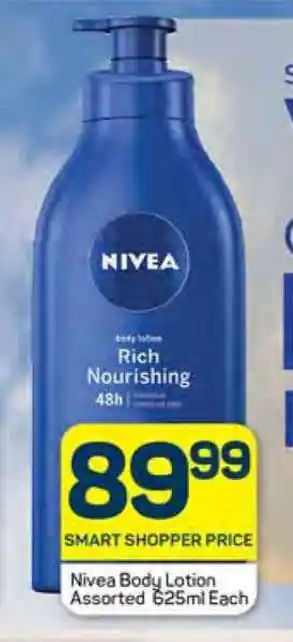 Pick n Pay Nivea Body Lotion Assorted 625ml Each offer