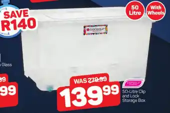 Pick n Pay Contour 50-Litre Clip and Lock Storage Box offer