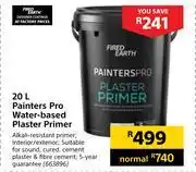 Builders Warehouse Fired earth painters pro water-based plaster primer-20ltr offer