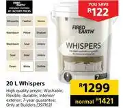 Builders Warehouse Fired earth whispers-20l offer