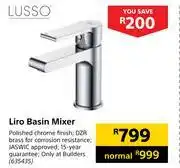 Builders Warehouse Lusso liro basin mixer offer