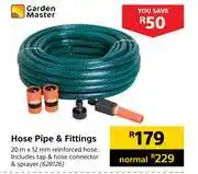 Builders Warehouse Garden master hose pipe & fittings offer