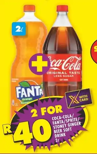 Shoprite COCA-COLA/ FANTA/SPRITE/ STONEY GINGER BEER SOFT DRINK 2L offer