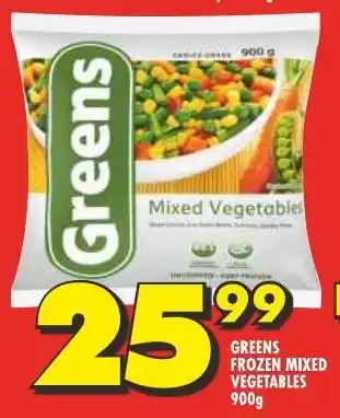 Shoprite GREENS FROZEN MIXED VEGETABLES 900g offer