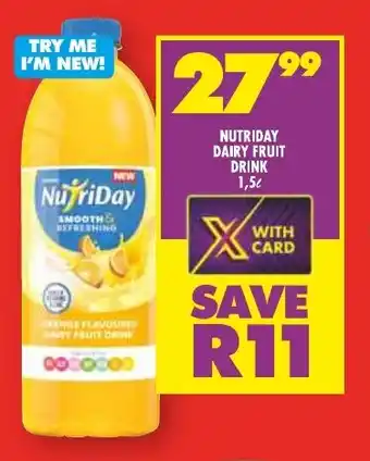 Shoprite NUTRIDAY DAIRY FRUIT DRINK 1,5L offer