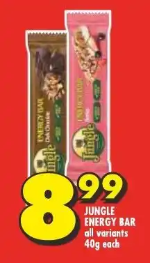 Shoprite JUNGLE ENERGY BAR all variants 40g each offer