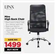 HiFi Corp Linx Miro High Back Chair offer
