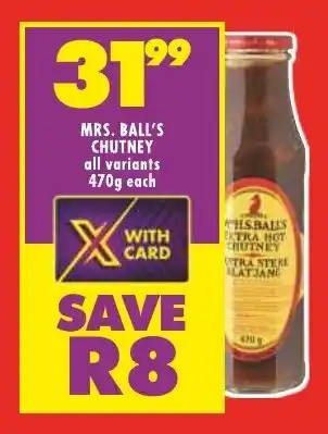 Shoprite MRS. BALL'S CHUTNEY all variants 470g each offer