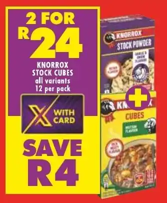 Shoprite KNORROX STOCK CUBES all variants 12 per pack offer