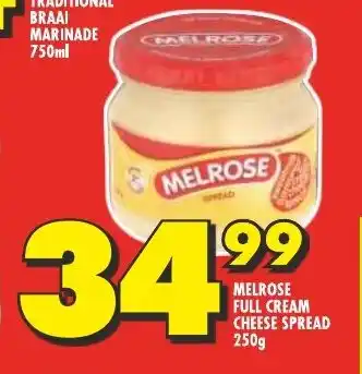 Shoprite MELROSE FULL CREAM CHEESE SPREAD 250g offer