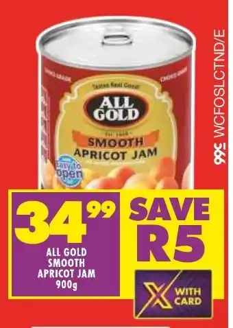 ALL GOLD SMOOTH APRICOT JAM 900g