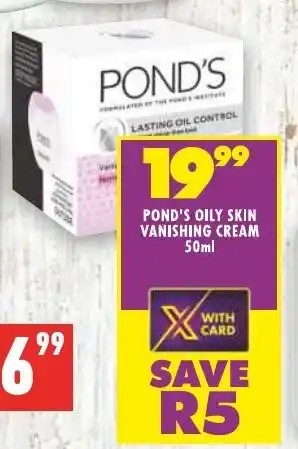 Shoprite POND'S OILY SKIN VANISHING CREAM 50ml offer