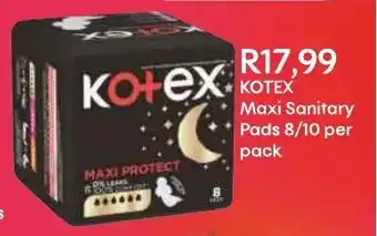 Shoprite KOTEX Maxi Sanitary Pads 8/10 per pack offer