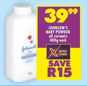 Shoprite JOHNSON'S BABY POWDER all variants 400g each offer