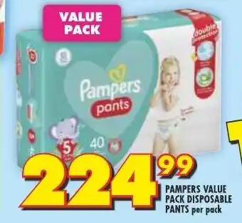 Shoprite PAMPERS VALUE PACK DISPOSABLE PANTS per pack offer