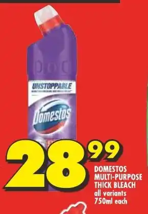 Shoprite DOMESTOS MULTI-PURPOSE THICK BLEACH all variants 750ml each offer