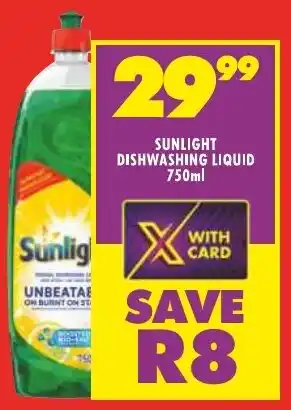 Shoprite SUNLIGHT DISHWASHING LIQUID 750ml offer