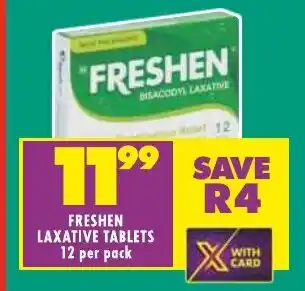 Shoprite FRESHEN LAXATIVE TABLETS 12 per pack offer