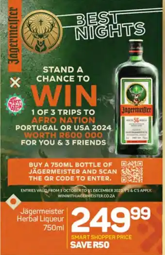 Pick n Pay Jägermeister Herbal Liqueur 750ml offer