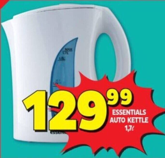 ESSENTIALS AUTO KETTLE 1,7L offer at Usave