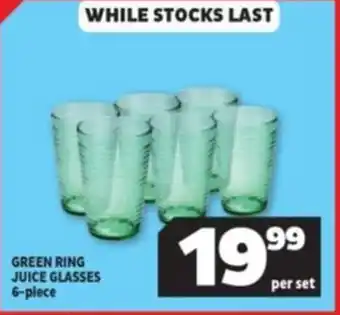 Usave GREEN RING JUICE GLASSES 6-plece offer