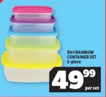 5in1 RAINBOW CONTAINER SET 5-piece