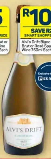 Alvi's Drift Blanc De Blanc Brut or Rosé Sparkling Wine 750ml Each