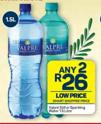 Pick n Pay Valpré Still or Sparkling Water 1.5 Litre offer