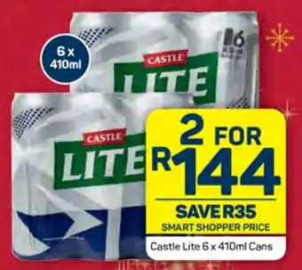 Pick n Pay Castle Lite 6 x 410ml Cans offer