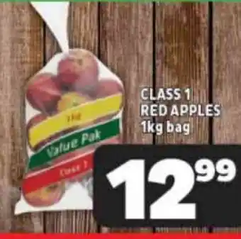 Usave CLASS 1 RED APPLES 1kg bag offer
