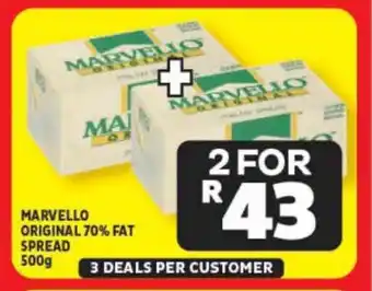Usave MARVELLO ORIGINAL 70% FAT SPREAD 500g offer