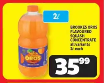 Usave BROOKES OROS FLAVOURED SQUASH CONCENTRATE all variants 2L each offer