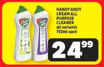 Usave HANDY ANDY CREAM ALL PURPOSE CLEANER all variants 750ml each offer