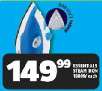 Usave ESSENTIALS STEAM IRON 1600W each offer