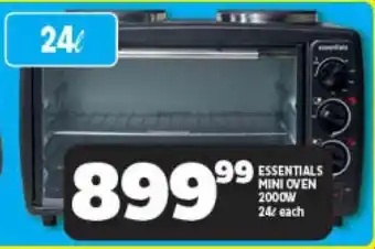 Usave ESSENTIALS MINI OVEN 2000W 24L each offer