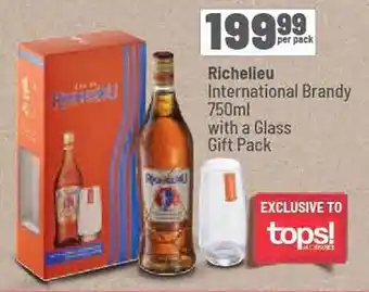 Spar Richelieu International Brandy 750ml with a Glass Gift Pack offer