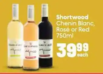 Spar Shortwood Chenin Blanc, Rosé or Red 750ml offer