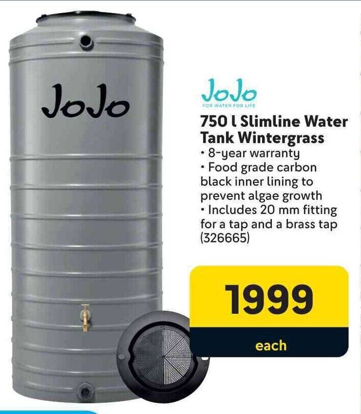 JOJO 750L Slimline Water Tank Wintergrass offer at Makro