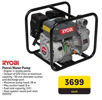 Makro RYOBI Petrol Water Pump offer