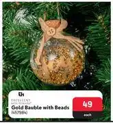 Excellent houseware gold bauble with beads-each