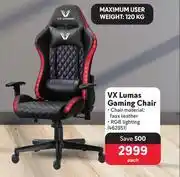 Makro Vx lumas gaming chair-each offer