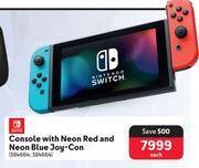 Makro Console with neon red & neon blue joy con-each offer