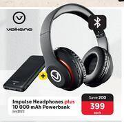 Makro Volkano impulse headphones plus 10000 mah powerbank-each offer