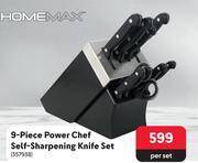 Makro Homemax 9-piece power chef self-sharping knife set 357938-per set offer