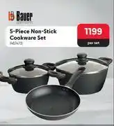 Makro Bauer 5-piece non-stick cookware set 461473-per set offer