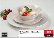 Makro 12-piece ribbed dinner set 368127-per set offer