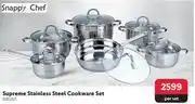Snappy chef supreme stainless steel cookware set 435257-per set