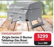 Makro Megamaster origin series 2-burner tabletop gas braai 820-0033mb offer