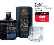 Makro Sexton single malt irish whiskey with tumbler gift pack 447858-1 x 750ml offer