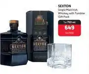 Sexton single malt irish whiskey with tumbler gift pack 447858-1 x 750ml